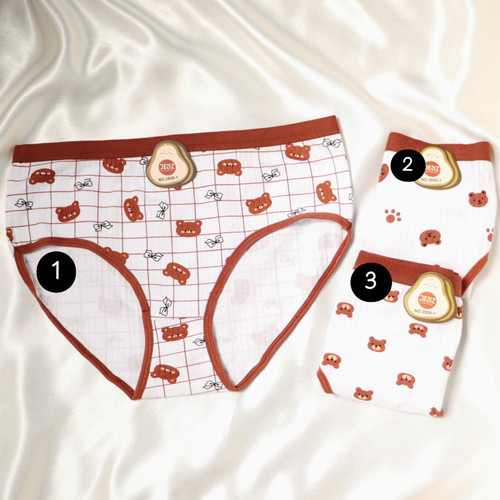 شورت زنانه و دخترانه نخ پنبه عروسکی ضد حساسیت فاق دو لایه خرسی