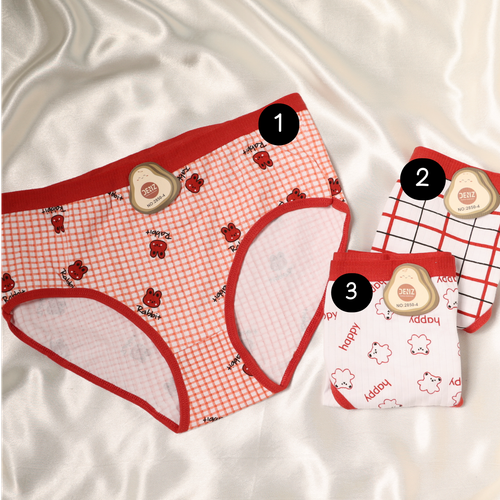 شورت زنانه و دخترانه نخ پنبه عروسکی ضد حساسیت فاق دو لایه قرمز