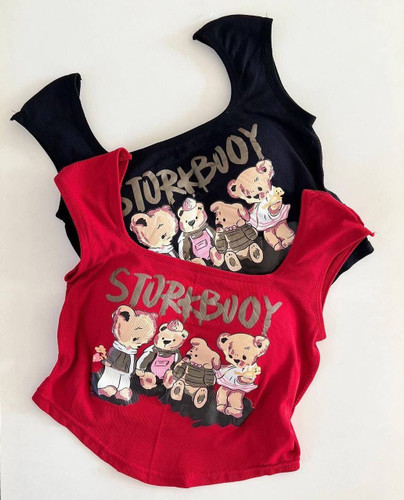 کراپ عروسکی کاپدار دخترانه وارداتی